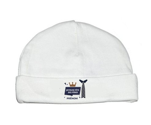 Bonnet bébé design Joyeuse Fêtes des pères style 2 garçon + prénom