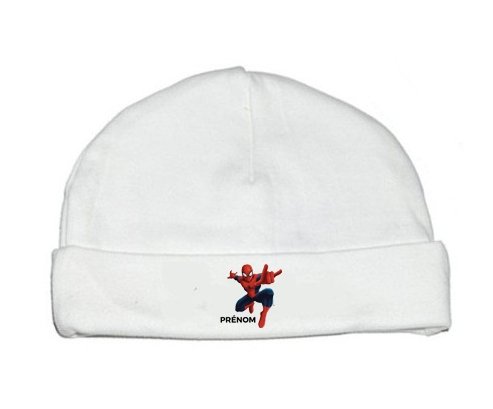 Bonnet bébé design Spiderman + prénom