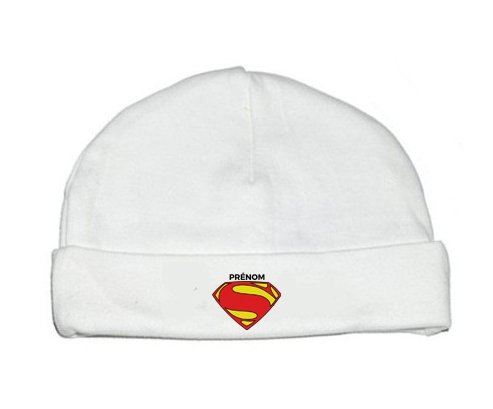 Bonnet bébé design Superman + prénom