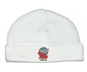 Bonnet bébé design Tom & Jerry + prénom