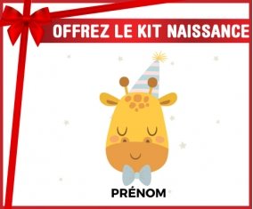 Kit naissance Girafe anniversaire + prénom personnalisé pour bébé
