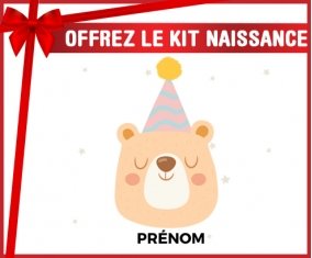 Kit naissance Ours anniversaire + prénom personnalisé pour bébé