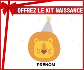 Kit naissance Lion anniversaire + prénom personnalisé pour bébé