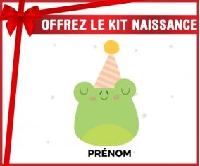Kit naissance Grenouille anniversaire + prénom personnalisé pour bébé