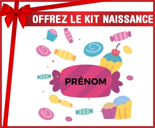 Kit naissance Bonbons anniversaire + prénom personnalisé pour bébé