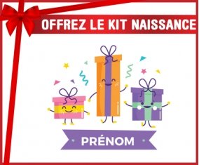 Kit naissance Cadeaux anniversaire style 1 + prénom personnalisé pour bébé