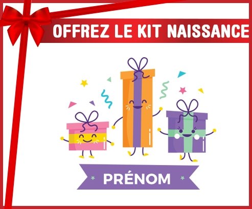 Kit naissance Cadeaux anniversaire style 1 + prénom personnalisé pour bébé