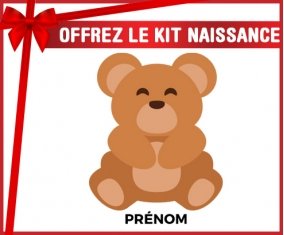 Kit naissance Ours + prénom personnalisé pour bébé