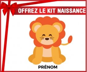 Kit naissance Lion style 3 + prénom personnalisé pour bébé