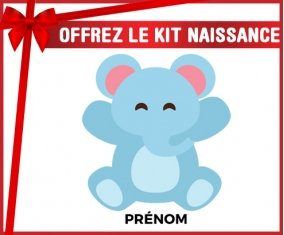 Kit naissance Éléphant style 4 + prénom personnalisé pour bébé