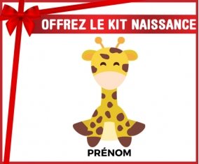 Kit naissance Girafe style 4 + prénom personnalisé pour bébé