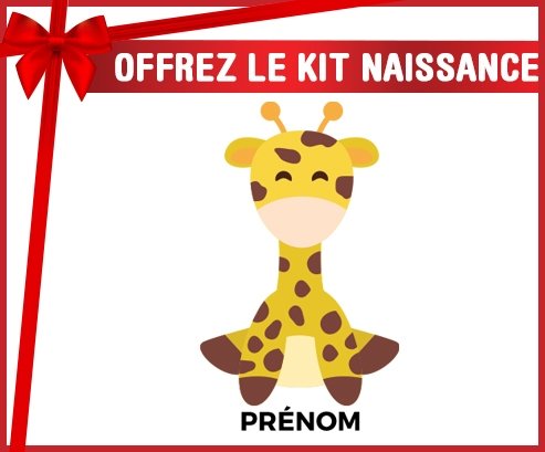Kit naissance Girafe style 4 + prénom personnalisé pour bébé