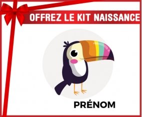 Kit naissance Toucan + prénom personnalisé pour bébé