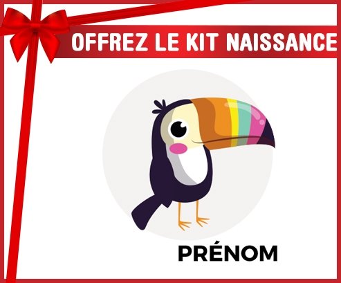 Kit naissance Toucan + prénom personnalisé pour bébé