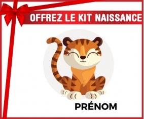 Kit naissance Tigre style 1 + prénom personnalisé pour bébé