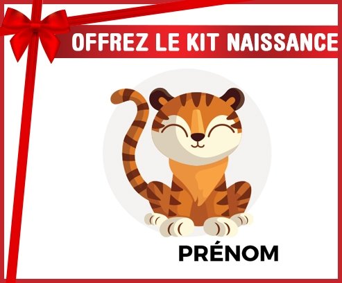 Kit naissance Tigre style 1 + prénom personnalisé pour bébé