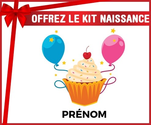 Kit naissance Gâteau ballon anniversaire + prénom personnalisé pour bébé