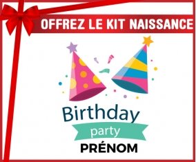 Kit naissance Birthday party style 1 + prénom personnalisé pour bébé