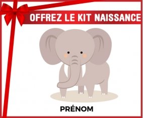 Kit naissance Éléphant style 5 + prénom personnalisé pour bébé