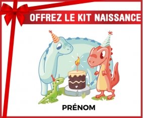 Kit naissance Dinosaures anniversaire + prénom personnalisé pour bébé