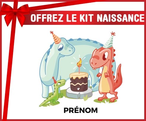 Kit naissance Dinosaures anniversaire + prénom personnalisé pour bébé