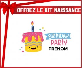 Kit naissance Birthday party style 2 + prénom personnalisé pour bébé