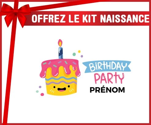 Kit naissance Birthday party style 2 + prénom personnalisé pour bébé