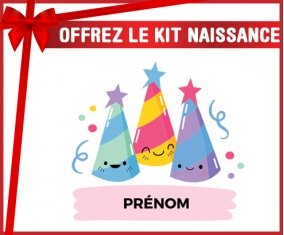 Kit naissance Birthday party style 3 + prénom personnalisé pour bébé