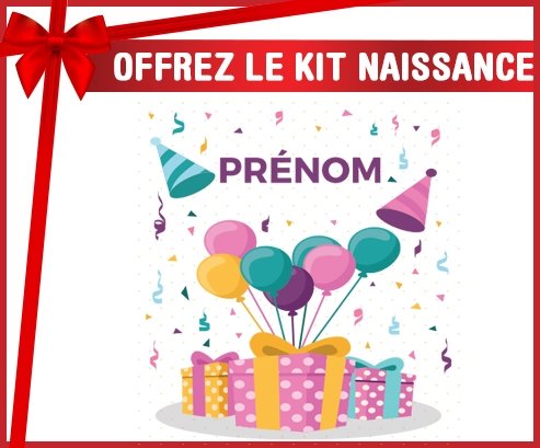 Kit naissance Happy birthday style 5 + prénom personnalisé pour bébé