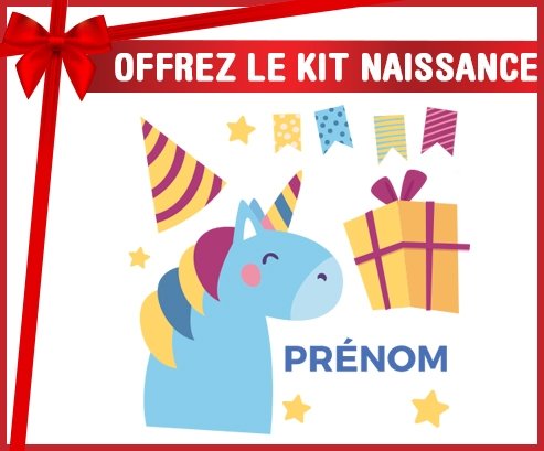 Kit naissance Licorne anniversaire + prénom personnalisé pour bébé