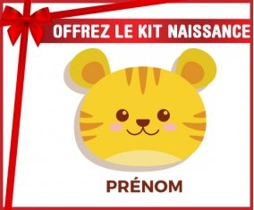 Kit naissance Tigre style 3 + prénom personnalisé pour bébé