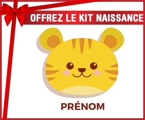 Kit naissance Tigre style 3 + prénom personnalisé pour bébé