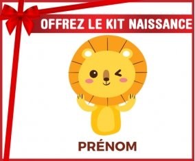 Kit naissance Lion style 4 + prénom personnalisé pour bébé