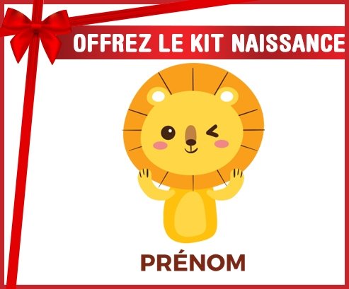 Kit naissance Lion style 4 + prénom personnalisé pour bébé