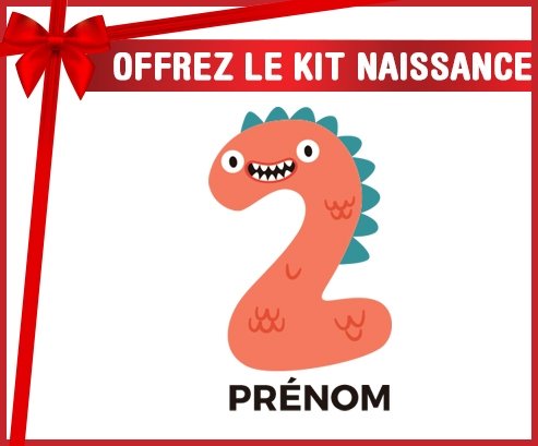 Kit naissance Deux ans anniversaire style 1 + prénom personnalisé pour bébé