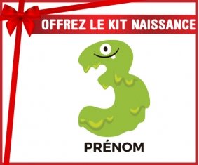 Kit naissance Trois ans anniversaire style 1 + prénom personnalisé pour bébé