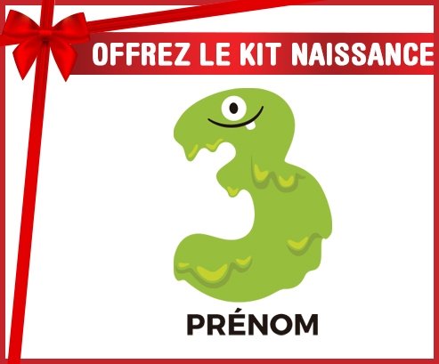 Kit naissance Trois ans anniversaire style 1 + prénom personnalisé pour bébé