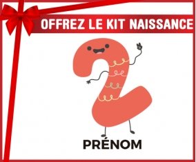 Kit naissance Deux ans anniversaire style 2 + prénom personnalisé pour bébé