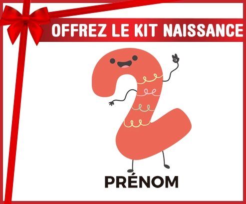 Kit naissance Deux ans anniversaire style 2 + prénom personnalisé pour bébé