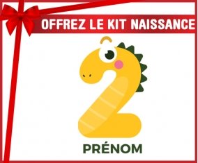 Kit naissance Deux ans anniversaire style 3 + prénom personnalisé pour bébé