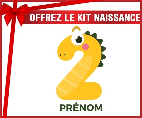 Kit naissance Deux ans anniversaire style 3 + prénom personnalisé pour bébé