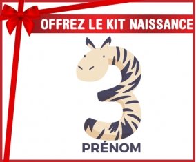 Kit naissance Trois ans anniversaire style 4 + prénom personnalisé pour bébé