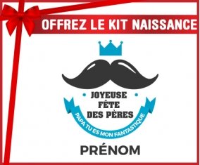 Kit naissance Joyeuse Fêtes des pères style 1 garçon + prénom personnalisé pour bébé