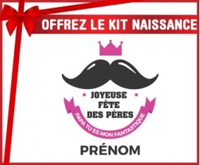 Kit naissance Joyeuse Fêtes des pères style 1 fille + prénom personnalisé pour bébé