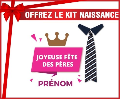 Kit naissance Joyeuse Fêtes des pères style 2 fille + prénom personnalisé pour bébé
