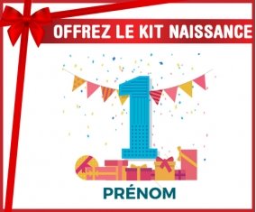 Kit naissance un an anniversaire style 6 + prénom personnalisé pour bébé