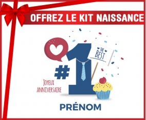Kit naissance un an anniversaire style 7 + prénom personnalisé pour bébé