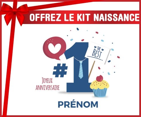 Kit naissance un an anniversaire style 7 + prénom personnalisé pour bébé