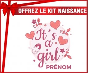 Kit naissance It's a girl + prénom personnalisé pour bébé