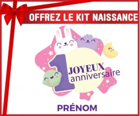 Kit naissance un an anniversaire style 8 + prénom personnalisé pour bébé